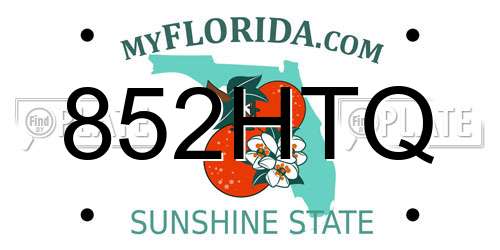 852HTQ Florida License Plate