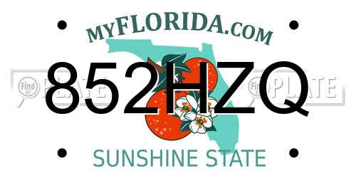 852HZQ Florida License Plate