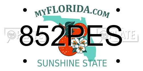 852PES Florida License Plate