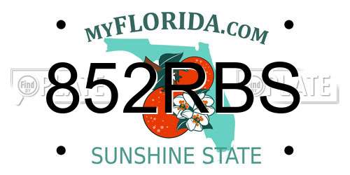 852RBS Florida License Plate