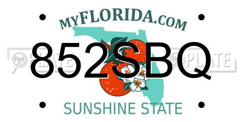 852SBQ Florida License Plate