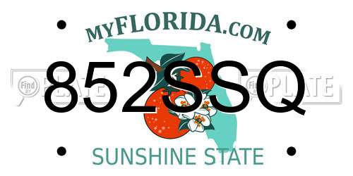852SSQ Florida License Plate