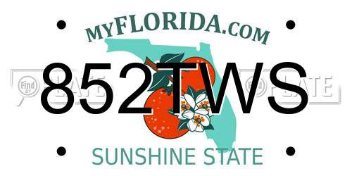 852TWS Florida License Plate
