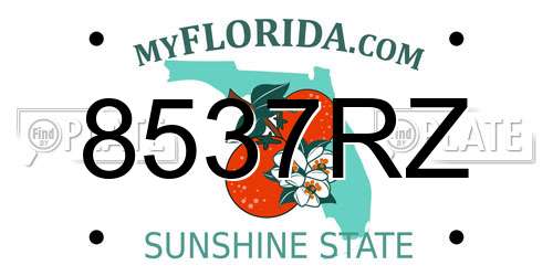 8537RZ Florida License Plate