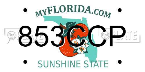853CCP Florida License Plate