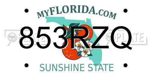 853RZQ Florida License Plate