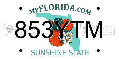 853YTM Florida License Plate