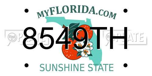 8549TH Florida License Plate