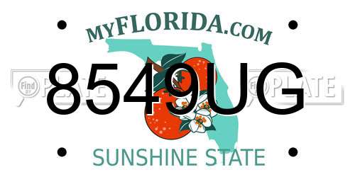 8549UG Florida License Plate
