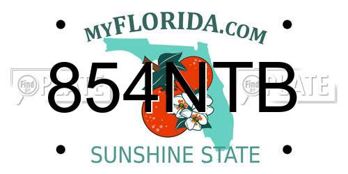 854NTB Florida License Plate