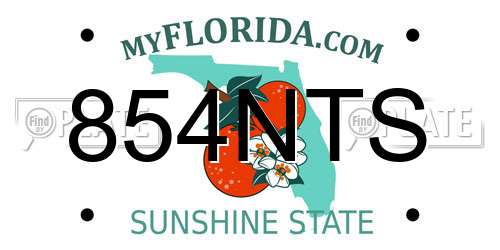 854NTS Florida License Plate
