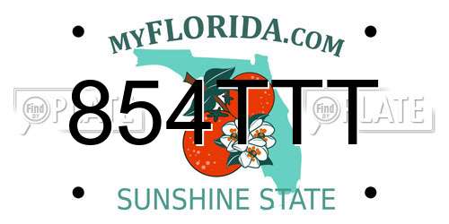 854TTT Florida License Plate