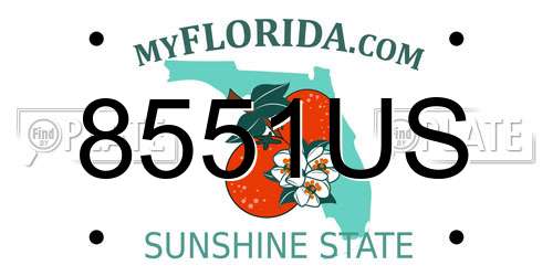 8551US Florida License Plate
