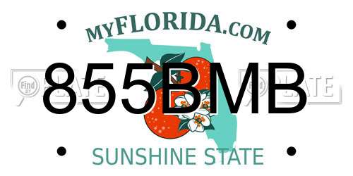 855BMB Florida License Plate