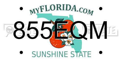 855EQM Florida License Plate
