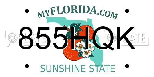 855HQK Florida License Plate