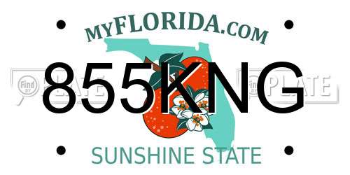 855KNG Florida License Plate