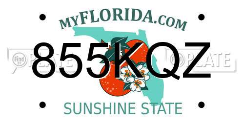 855KQZ Florida License Plate