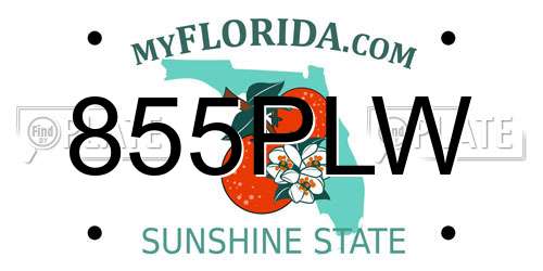 855PLW Florida License Plate