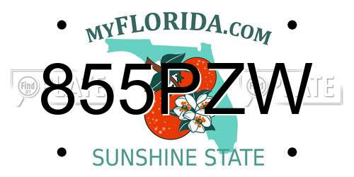 855PZW Florida License Plate