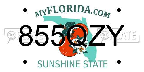 855QZY Florida License Plate