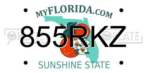 855RKZ Florida License Plate