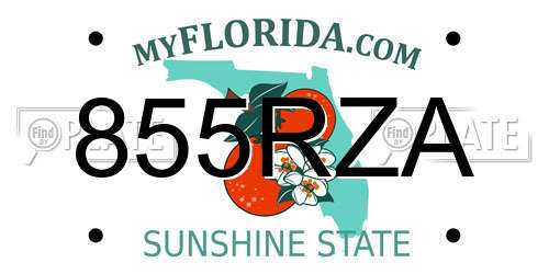 855RZA Florida License Plate