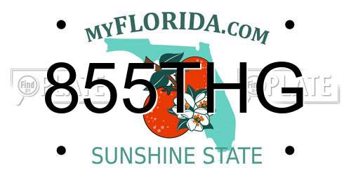 855THG Florida License Plate