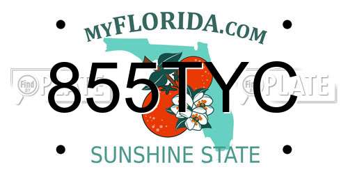 855TYC Florida License Plate