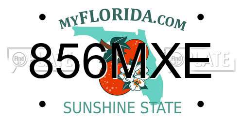 856MXE Florida License Plate
