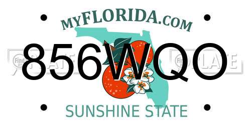 856WQO Florida License Plate