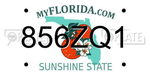856ZQ1 Florida License Plate