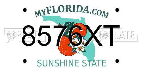 8576XT Florida License Plate