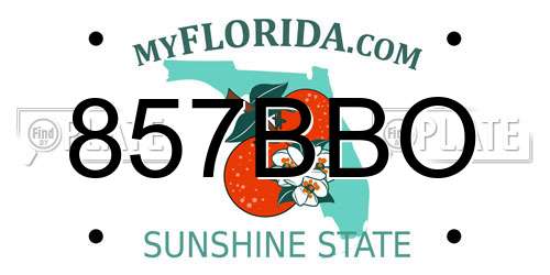 857BBO Florida License Plate