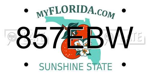 857EBW Florida License Plate