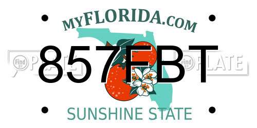 857FBT Florida License Plate