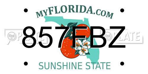 857FBZ Florida License Plate