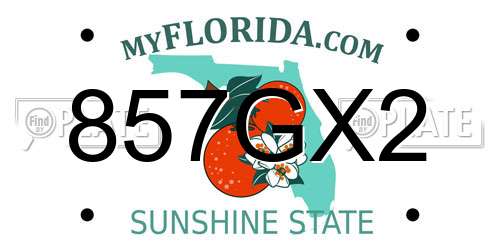 857GX2 Florida License Plate