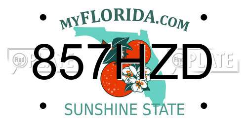857HZD Florida License Plate