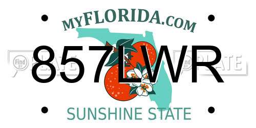 857LWR Florida License Plate