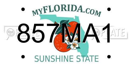 857MA1 Florida License Plate