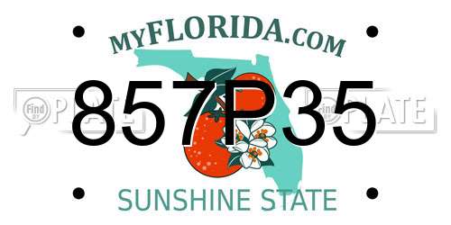 857P35 Florida License Plate