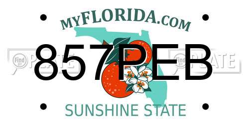 857PEB Florida License Plate