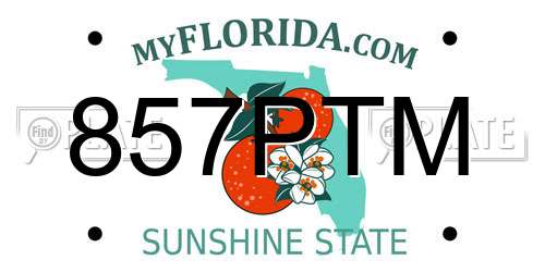 857PTM Florida License Plate