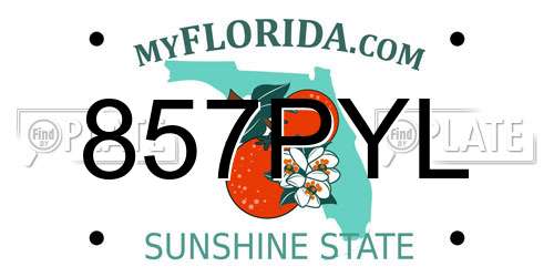 857PYL Florida License Plate