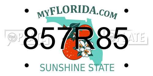857R85 Florida License Plate