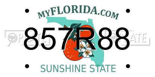 857R88 Florida License Plate