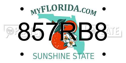 857RB8 Florida License Plate