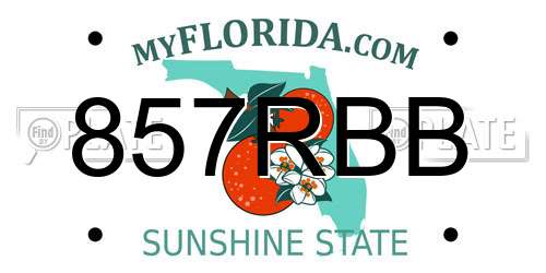 857RBB Florida License Plate