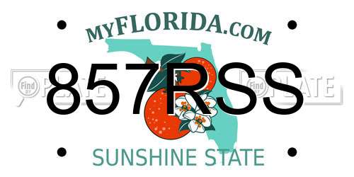 857RSS Florida License Plate